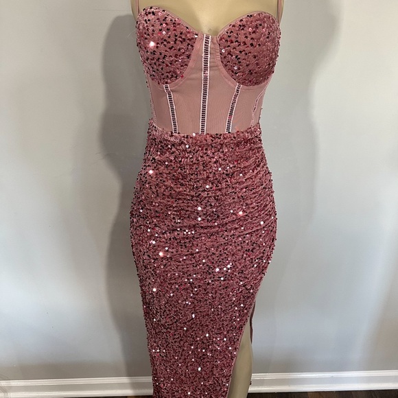 Dress size medium women prom formal evening special occasion pink corset new - Picture 8 of 9